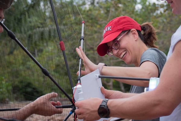 Florencia Sangermano conducts field research
