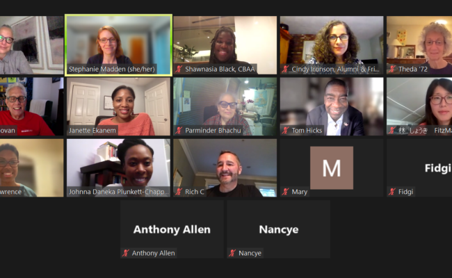 Screenshot of attendees at A Celebration of Race & Identity in the Arts (A Juneteenth Event)
