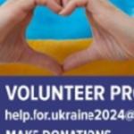 Volunteer project wording with hands making heart in background