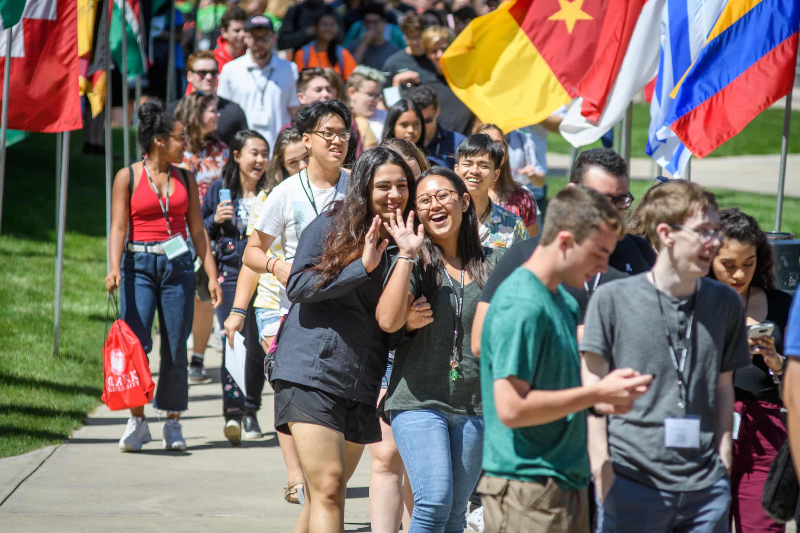 students on move-in day