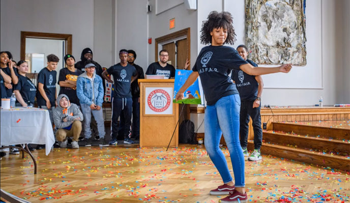 student dancing