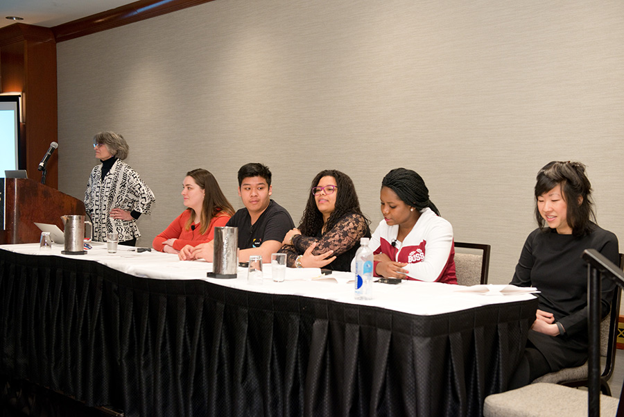 teachers at a conference