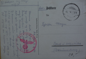 Message on the back of Dobrich-Steglitz postcard.