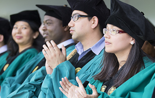 PhD students at Commencement