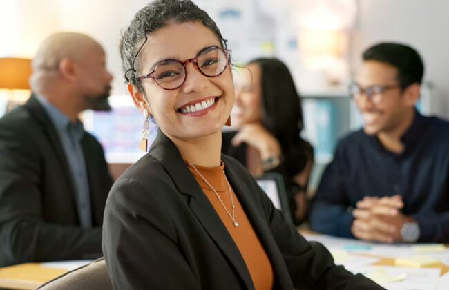 woman professional in teaching conference