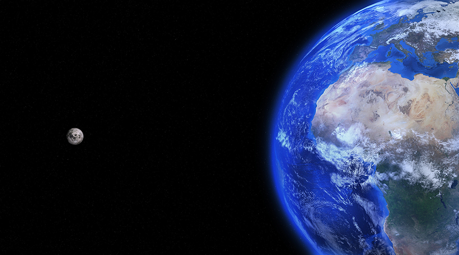 earth and moon