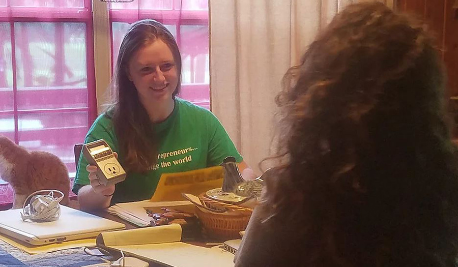 Krissy Truesdale at table