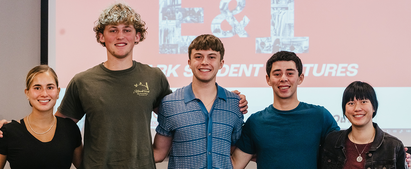 clark entrepreneur students receiving awards