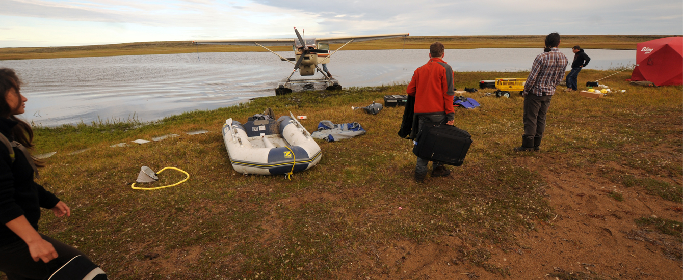 Researchers in the field in Alaska