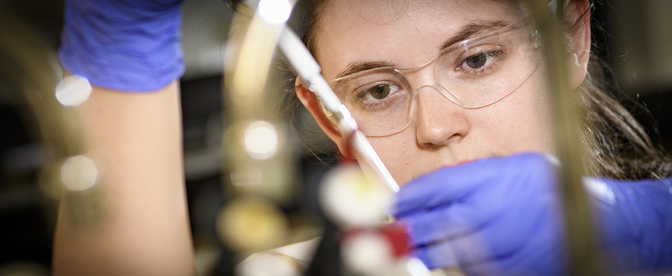 Student in lab