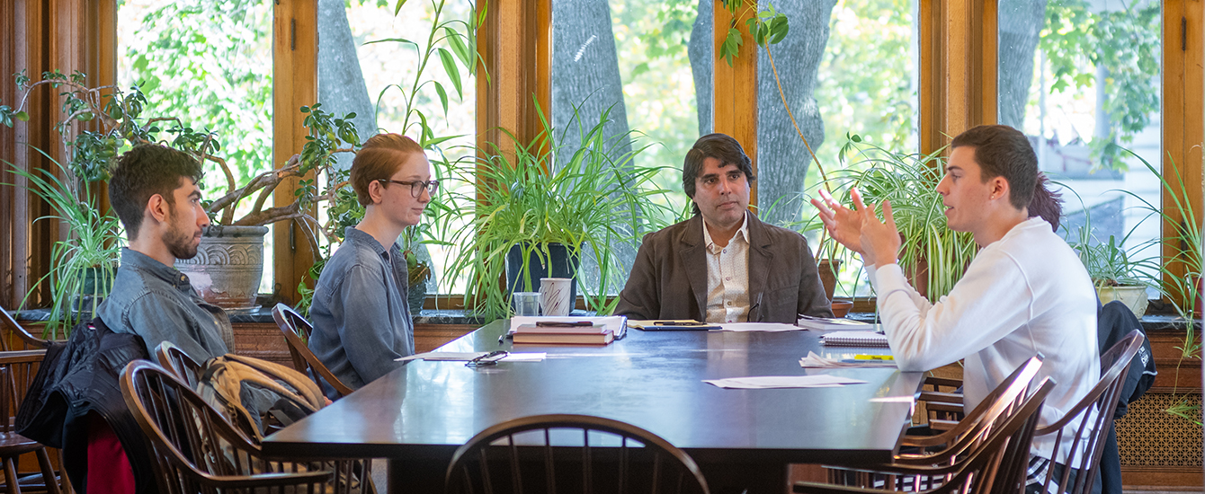 Philosophy students around table