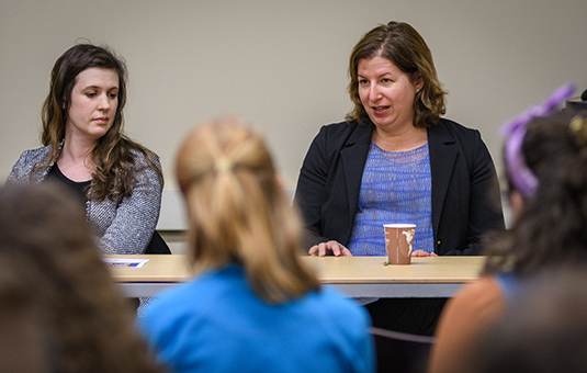 Faculty speaking at event