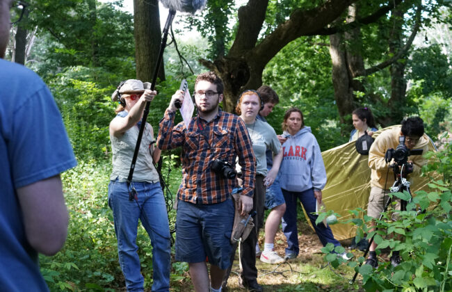 Students working on Digital Filmmaking project