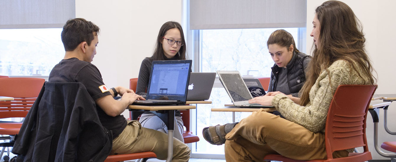 students working on computers