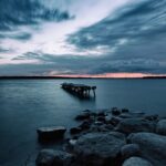 abandoned pier in sea