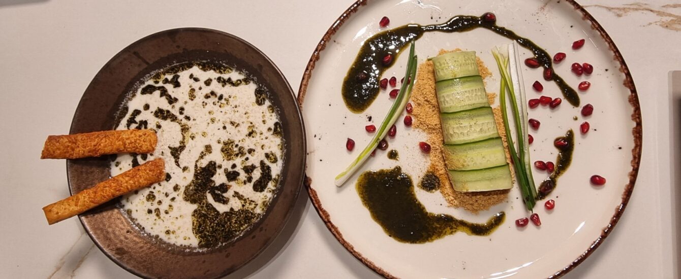 close up of 2 prepared dishes