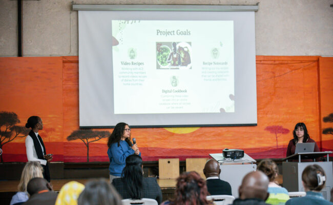 Student presenting