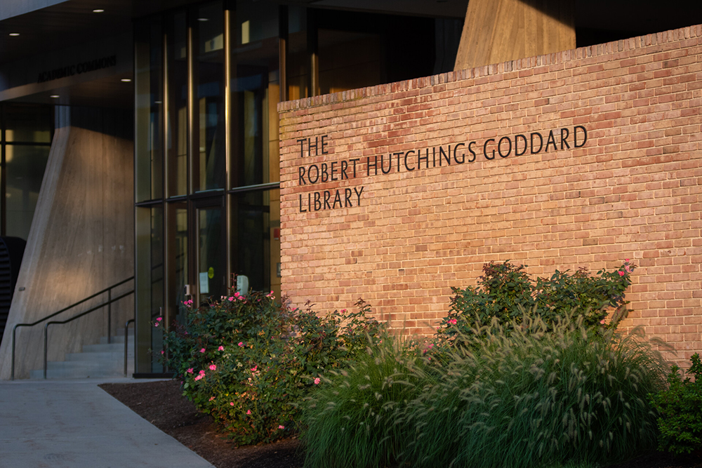 Goddard Library outside facing wal