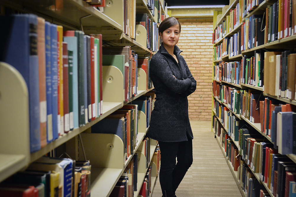 Girl in library