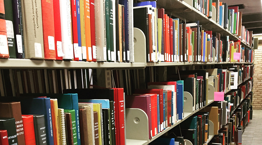 Books on shelves