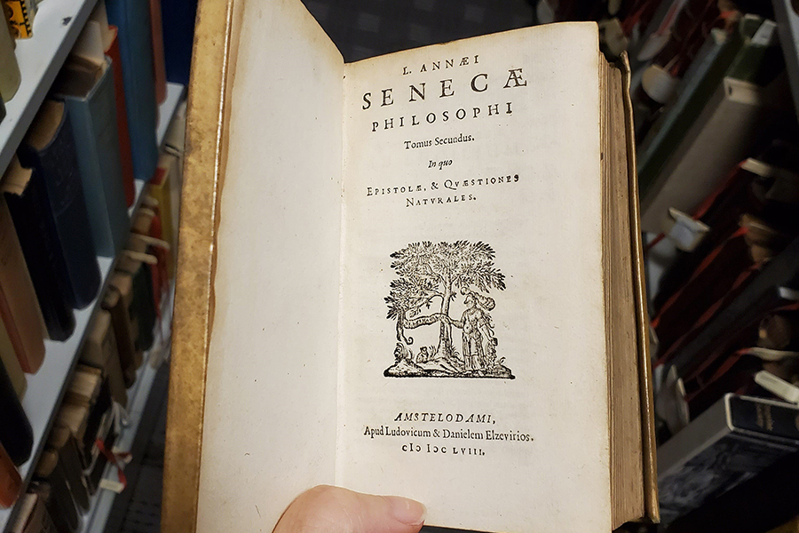 A 1658 imprint of the works of Seneca published in Amsterdam.