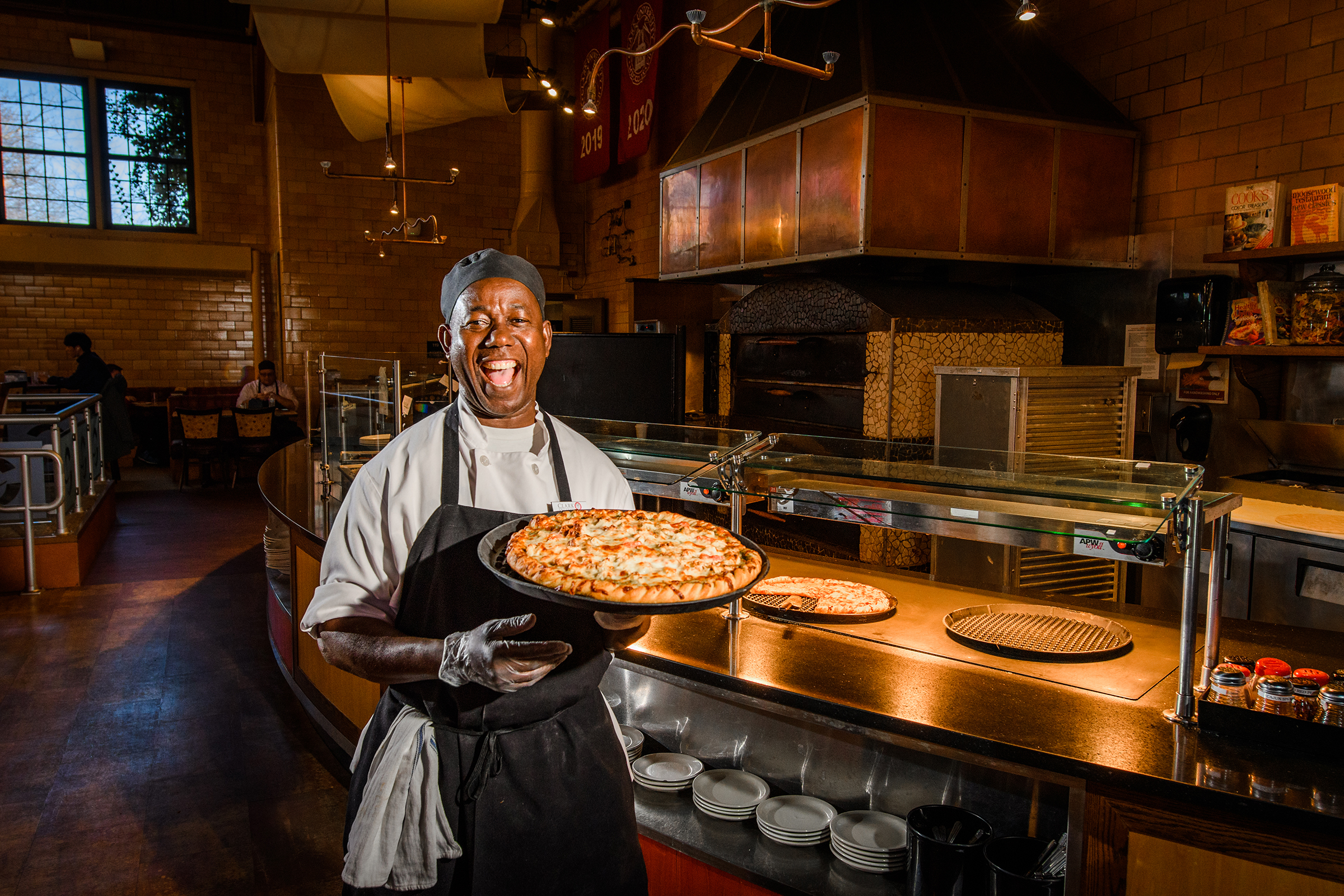 Higgins University Center - pizza being served