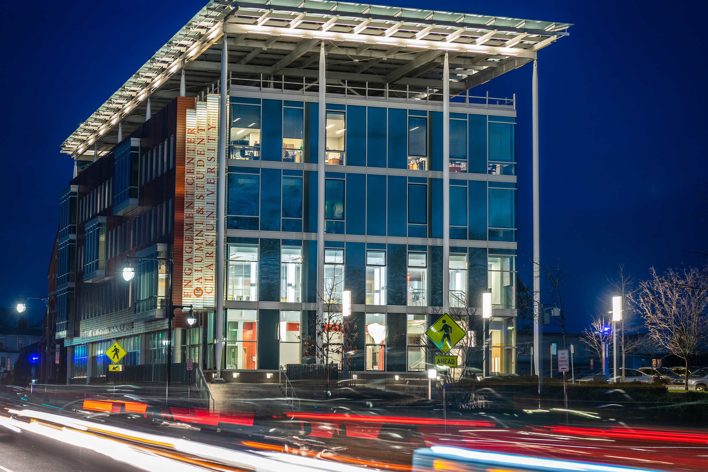 Shaich Family Alumni and Student Engagement Center (ASEC) - night shot
