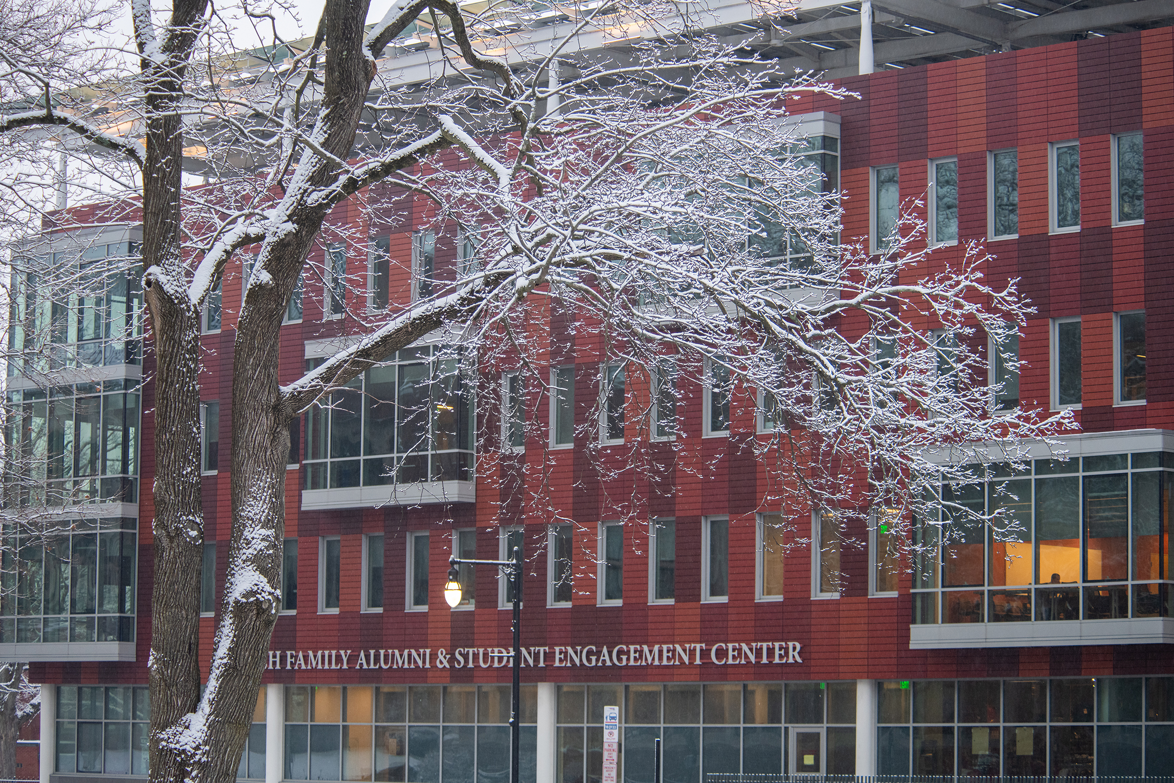 Shaich Family Alumni and Student Engagement Center (ASEC) - winter scene