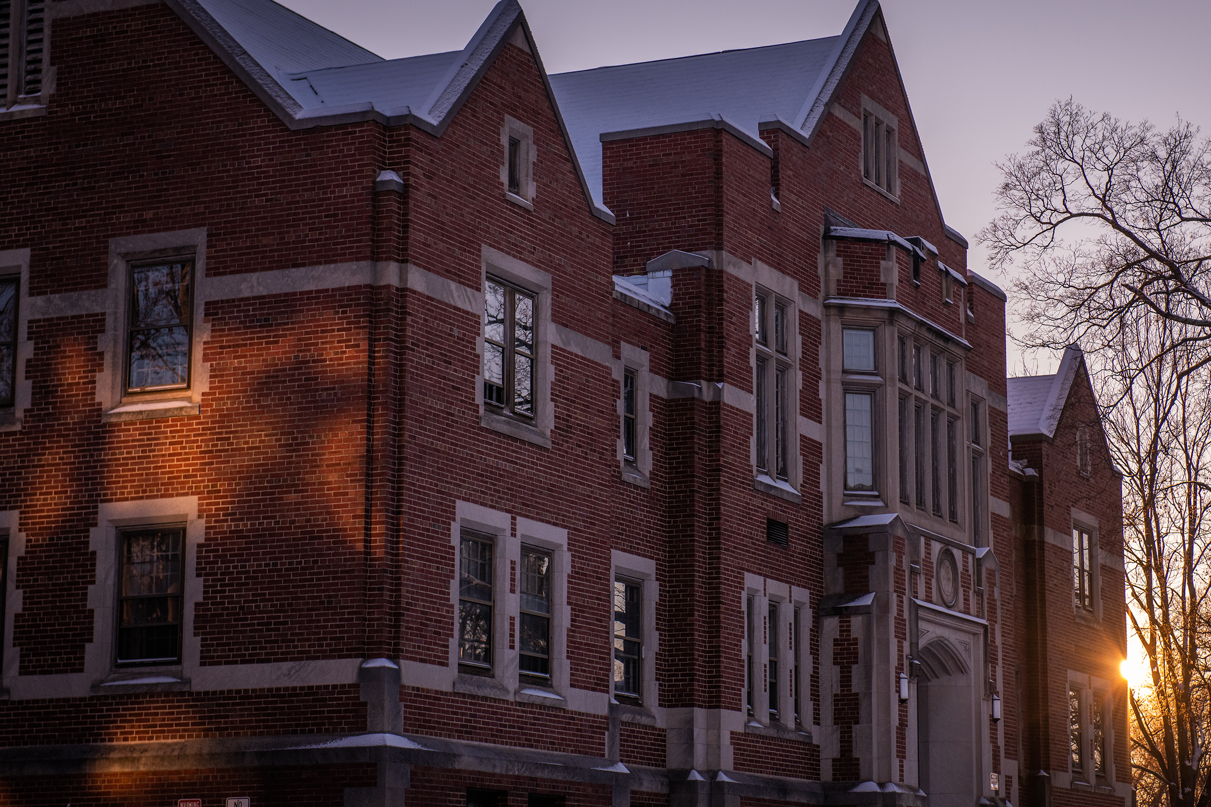 Geography Building - front of building in snow