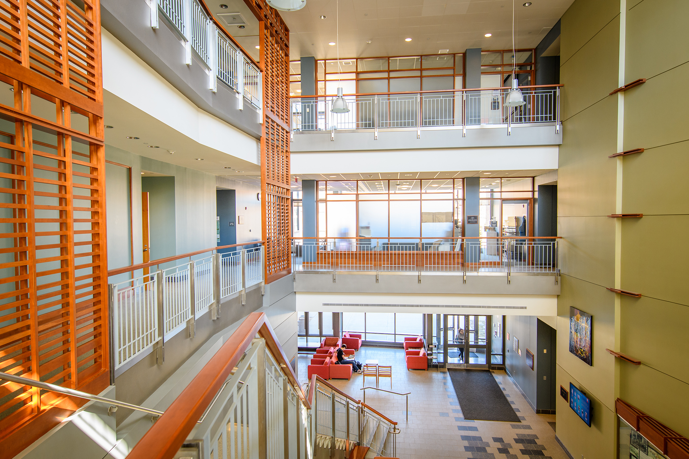 Lasry Center for BioScience - staircase - lobby area