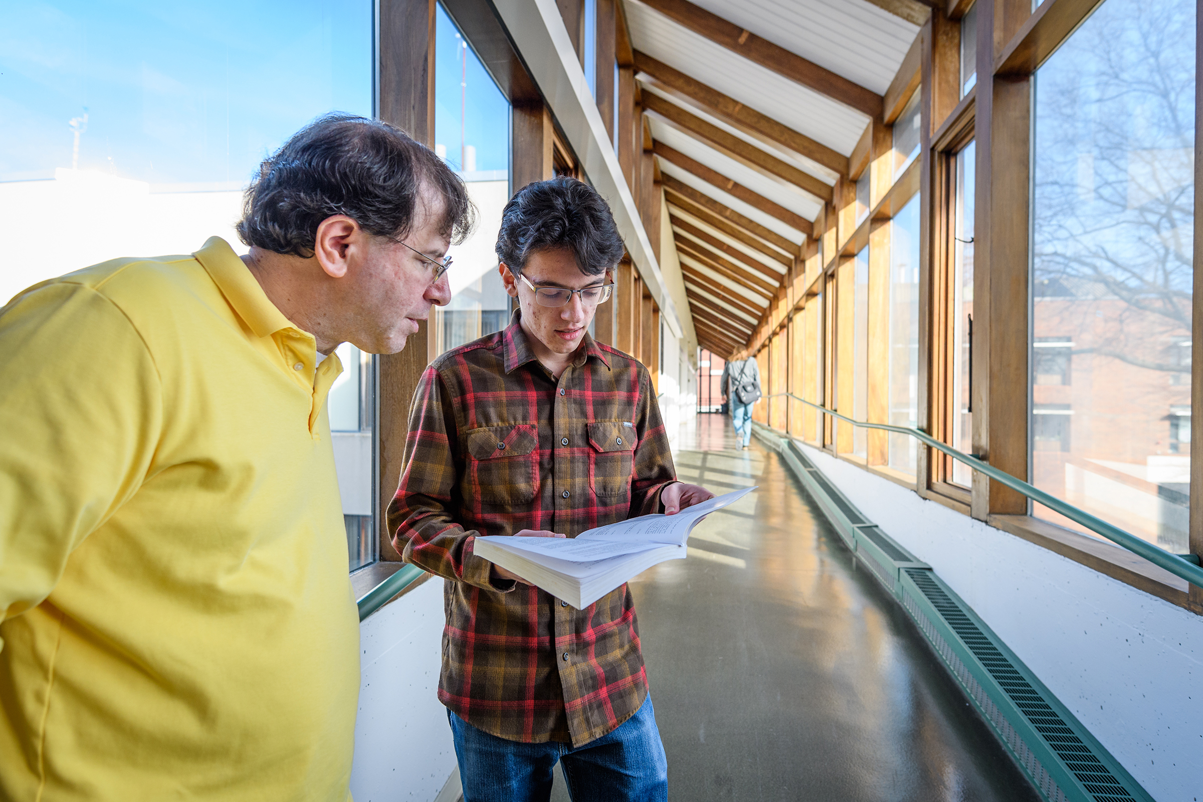 Math/Physics Building hall way glass windows