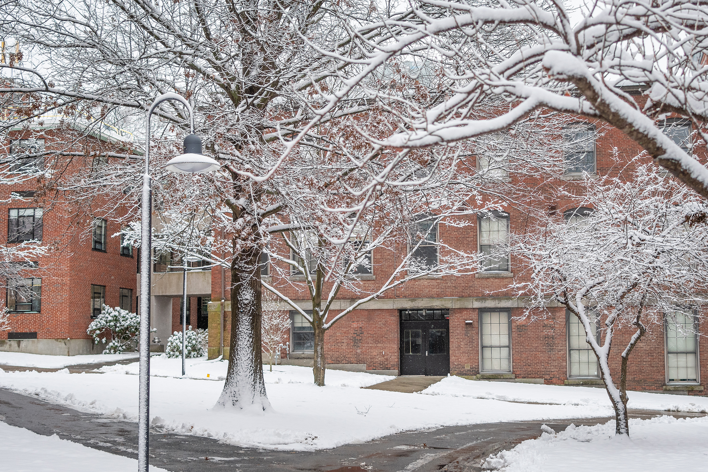 Math/Physics Building winter scene