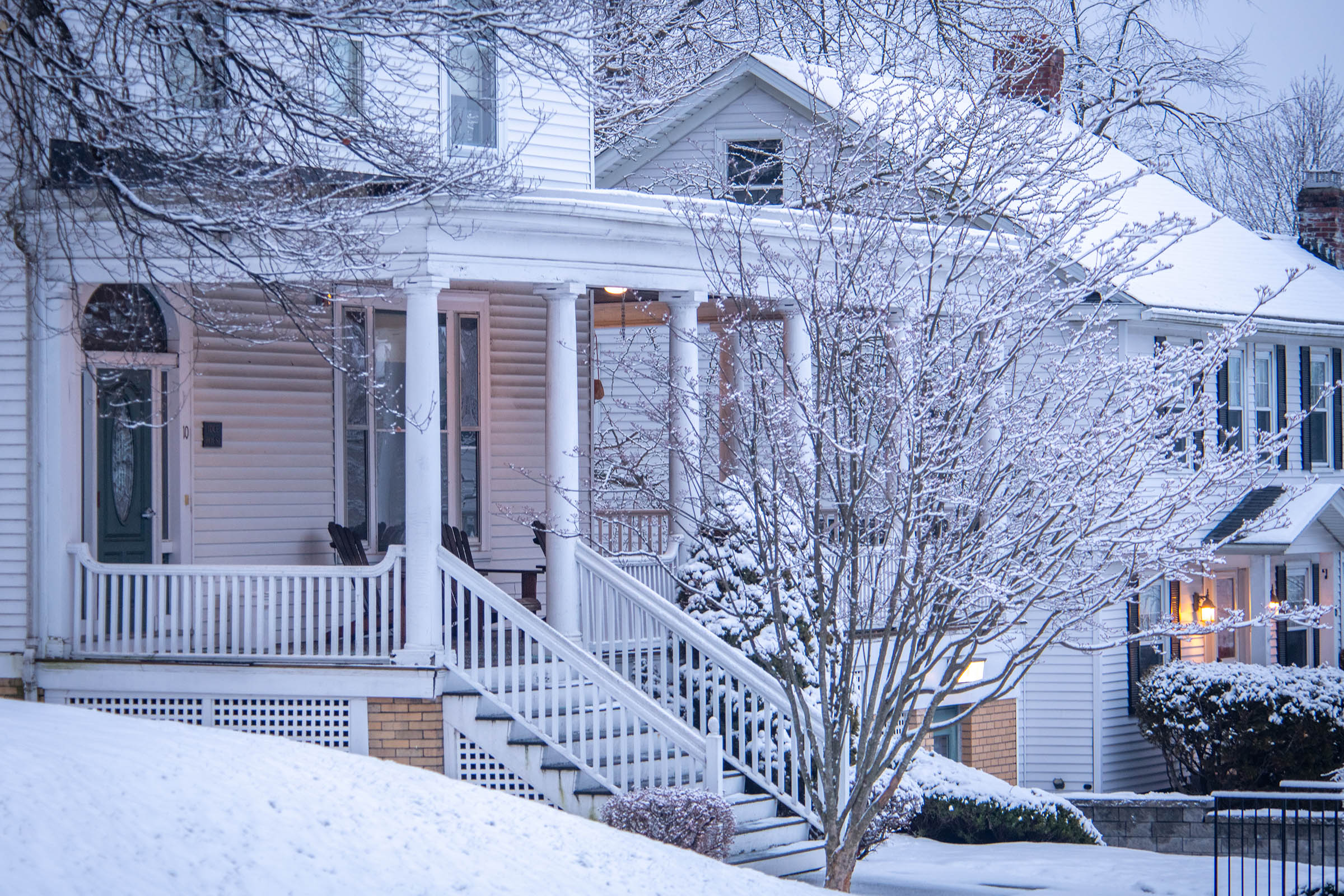 Sustainability and Social Justice House - winter scene