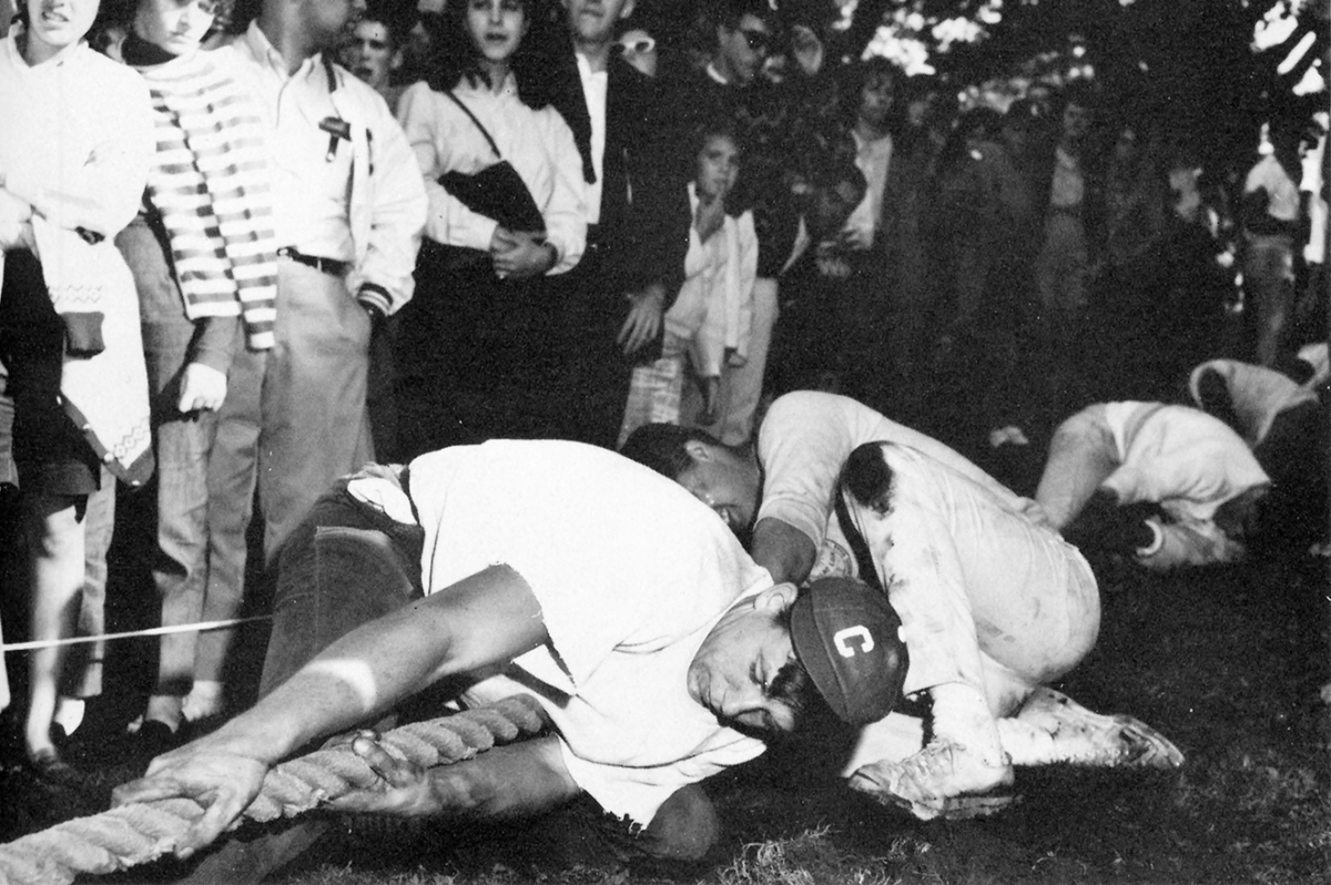 Clark University rope pull; photo from the 1965 Pasticcio