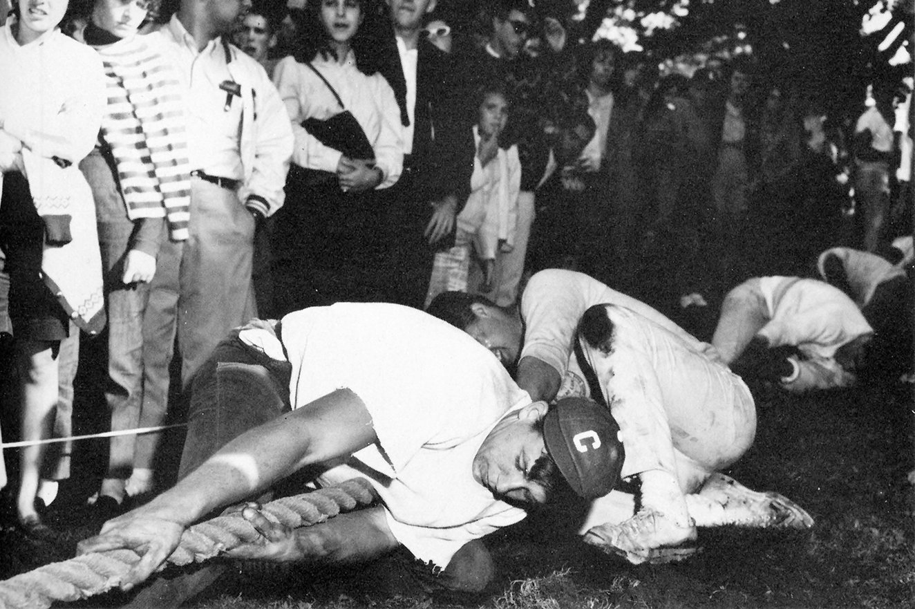 Clark University rope pull; photo from the 1965 Pasticcio
