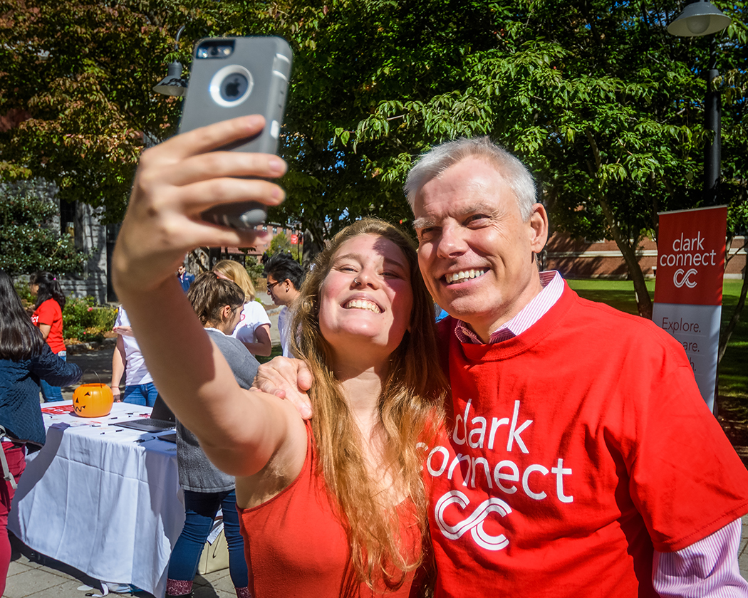 David Angel at ClarkCONNECT student signup event