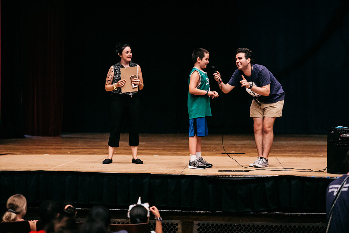 Brett Iarrabino works with students at Main IDEA in Worcester.