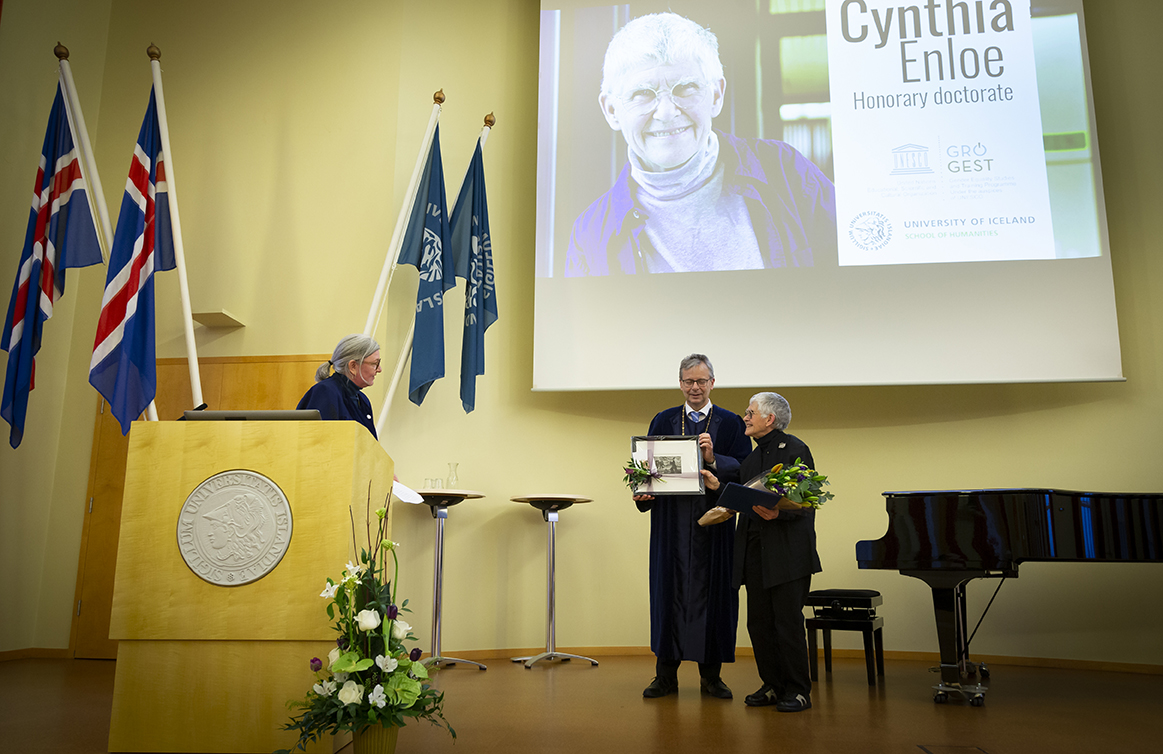 Cynthia Enloe honored for gender equality work at University of Iceland