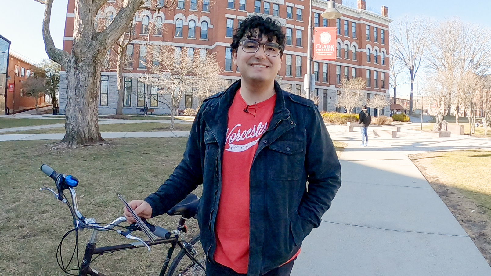 Nick Mellis helps his fellow students find their way