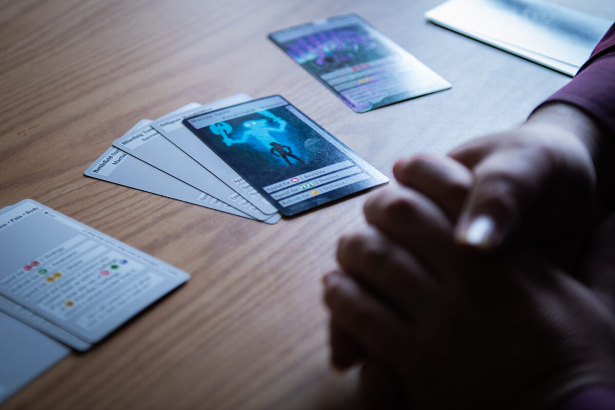 card game on table