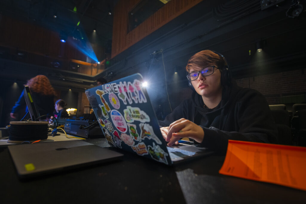 student at laptop