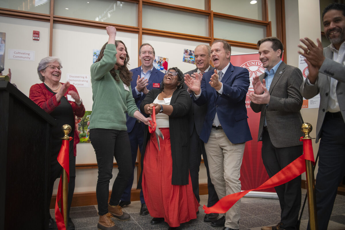 Everyone celebrates at the EPIC lab opening event