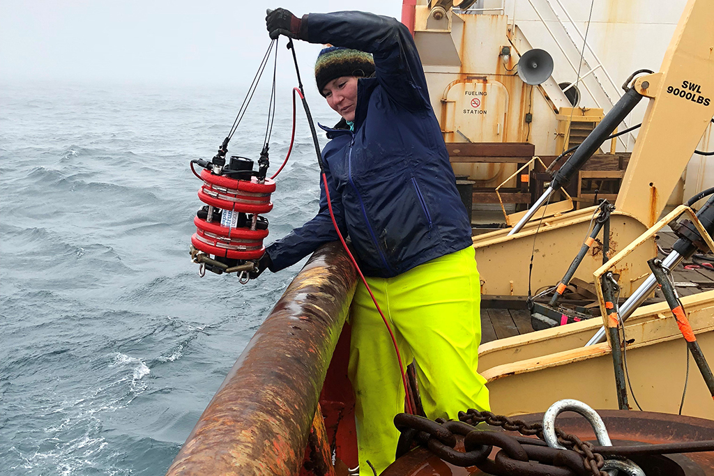 Karen Frey conducts research in the Arctic