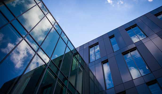 an artistic photo of the Media, Arts, Computing and Design building