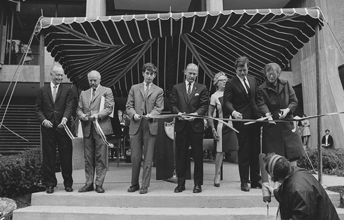 Goddard Library ribbon cutting on May 19, 1969