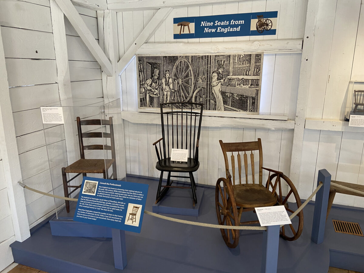 Clark students curated a historic char exhibit at Old Sturbridge Village.