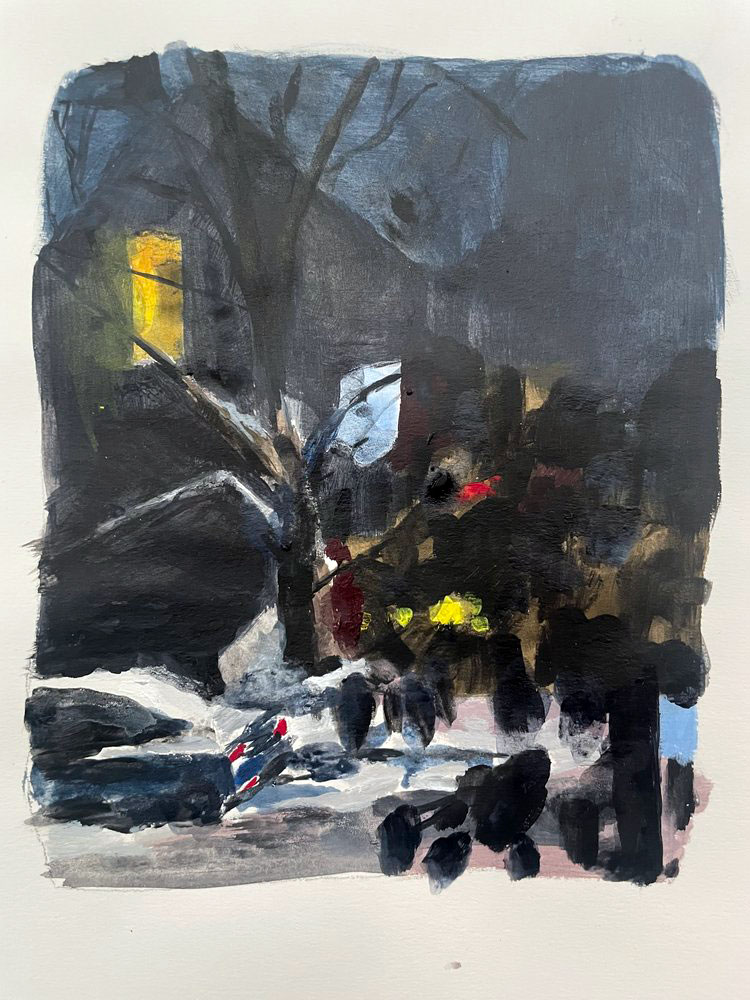 Painting "Before the Knock" by Frances Tanzer