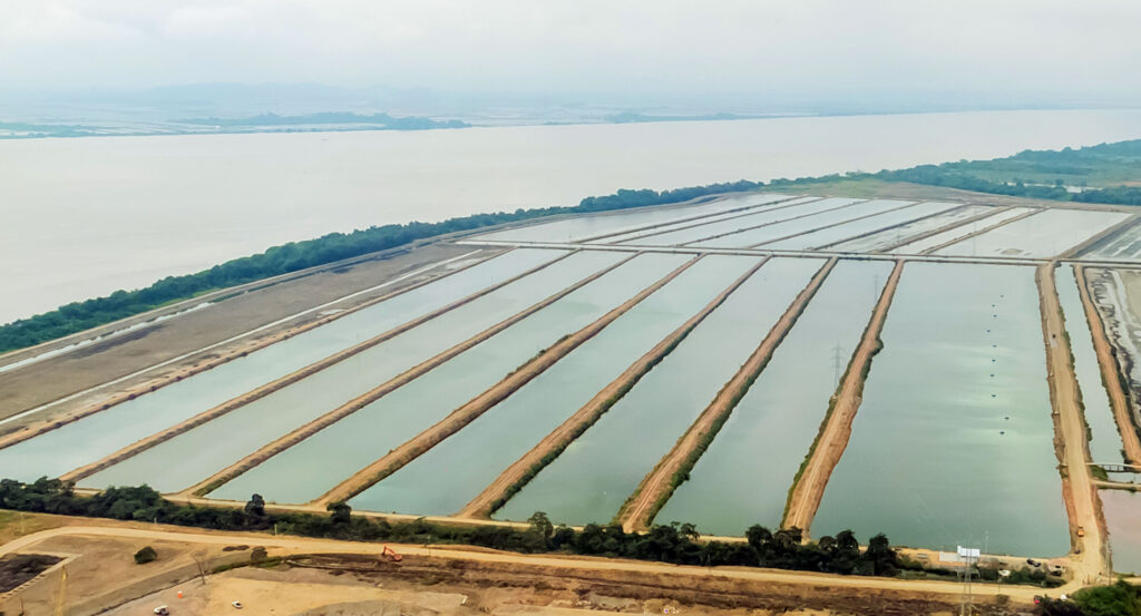 Large shrimp farm in Ecuador
