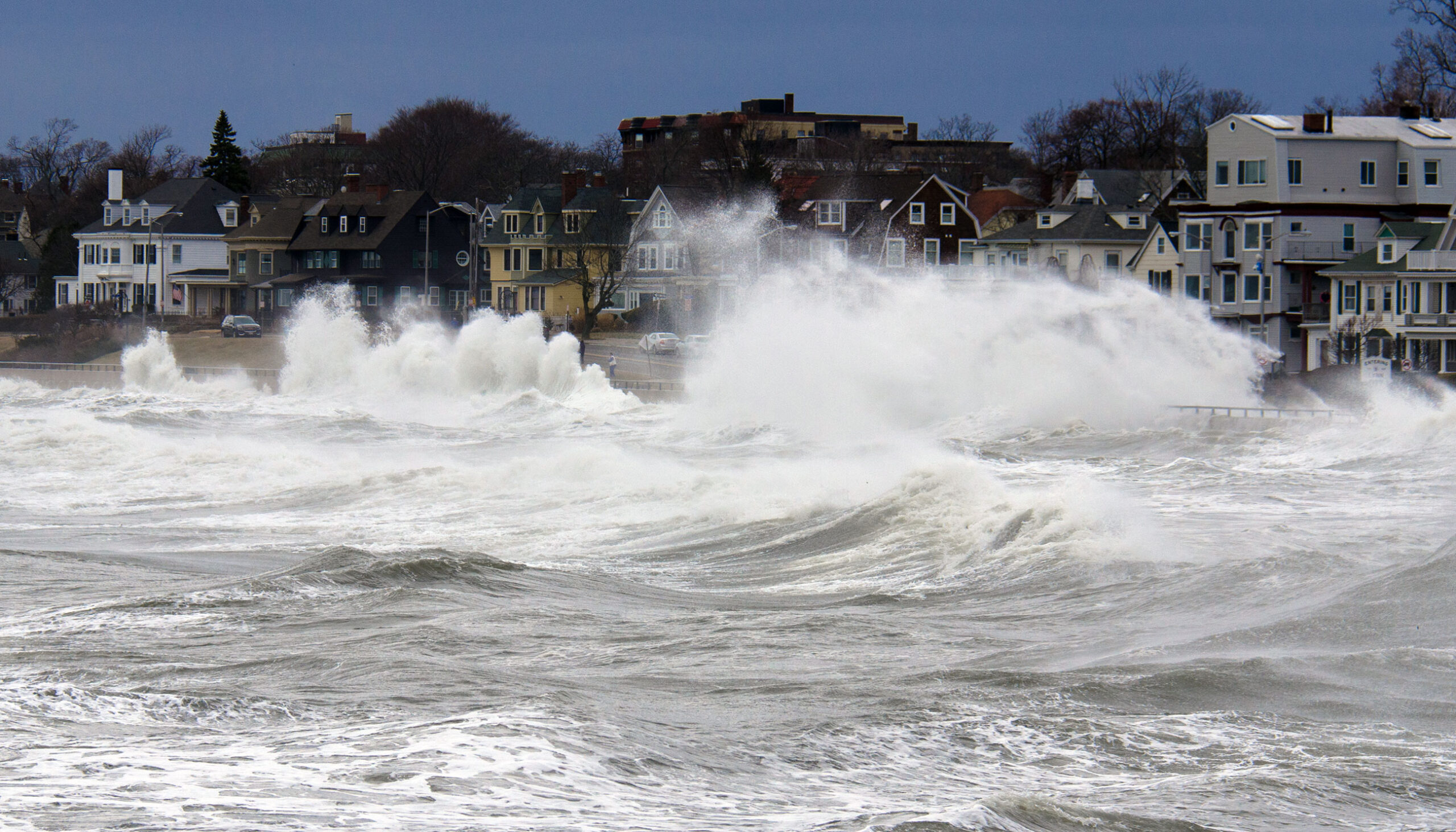 Waves hit coast of Massachusetts