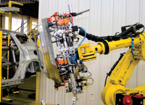 Machine in a car factory